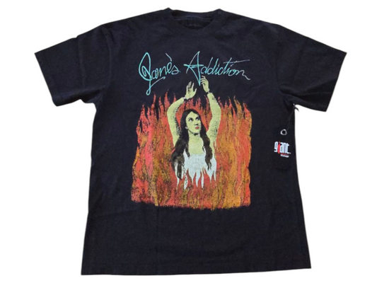 JANES ADDICTION BURNING LADY LIMO BLACK ENZYME WASH T-SHIRT/GIANT VINTAGE T-SHIRT